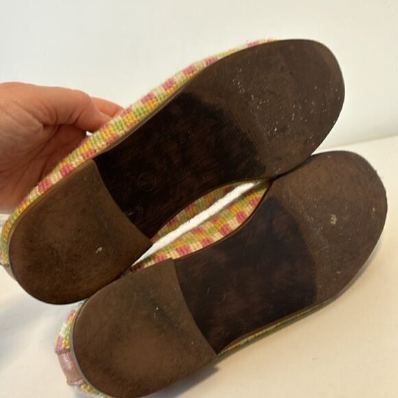 By Paige: The original needlepoint slipper for ladies pink flamingo size… - Picture 7 of 10